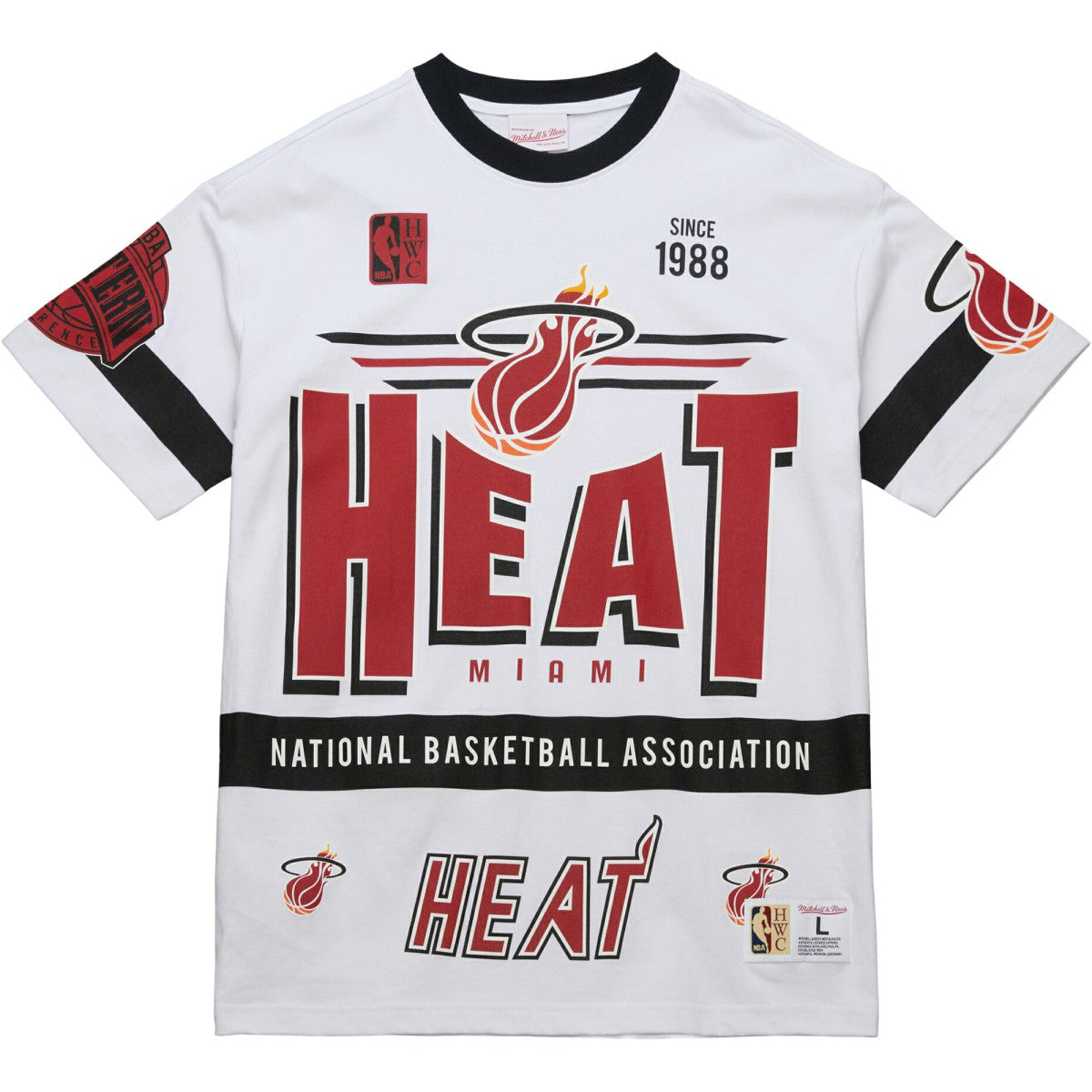 Mitchell & Ness Miami Heat Unisex Hardwood Classics Vintage Team Origins Premium T-Shirt