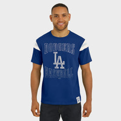 Royal Los Angeles Dodgers Darius Rucker Collection by Fanatics Distressed Sleeve Stripe T-Shirt