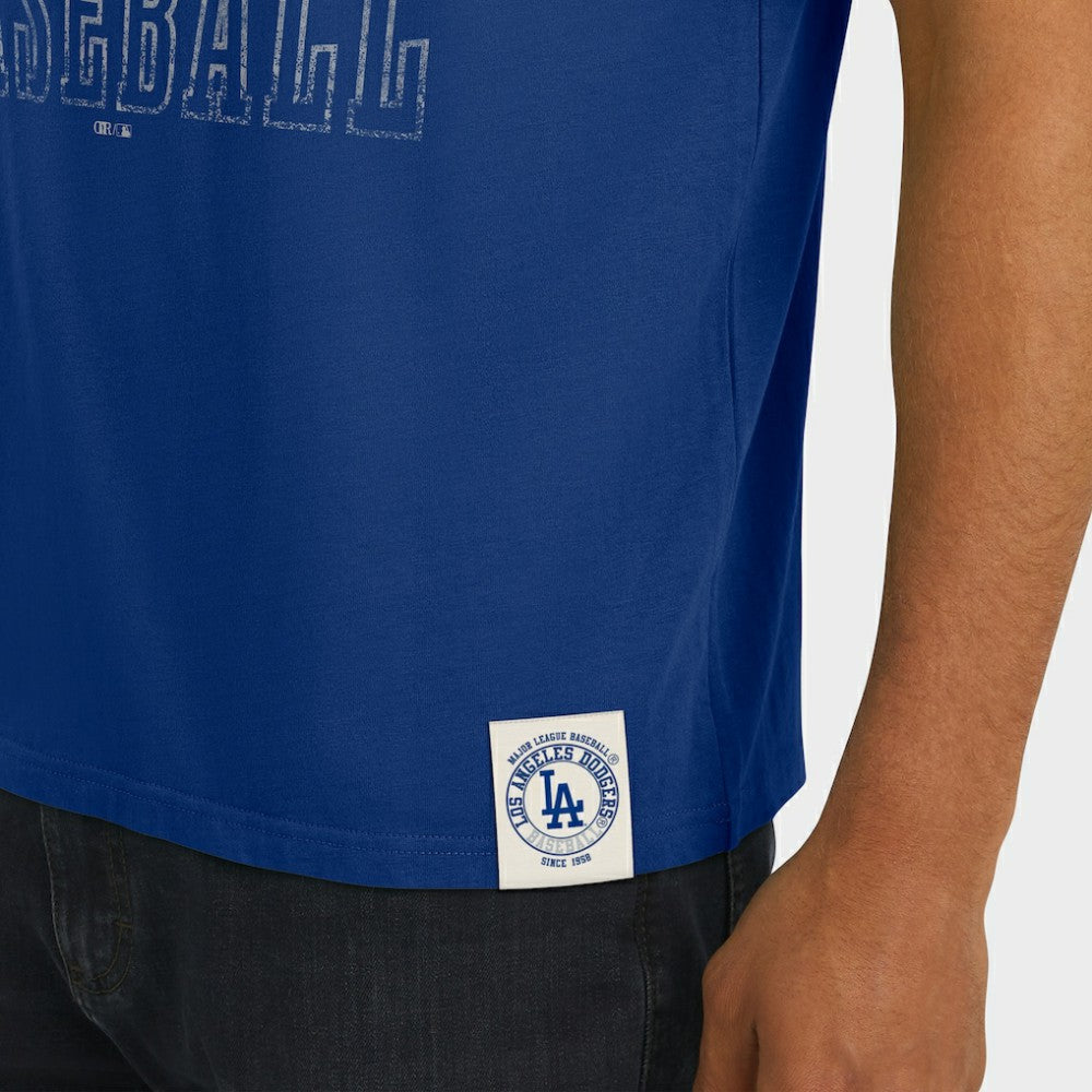 Royal Los Angeles Dodgers Darius Rucker Collection by Fanatics Distressed Sleeve Stripe T-Shirt