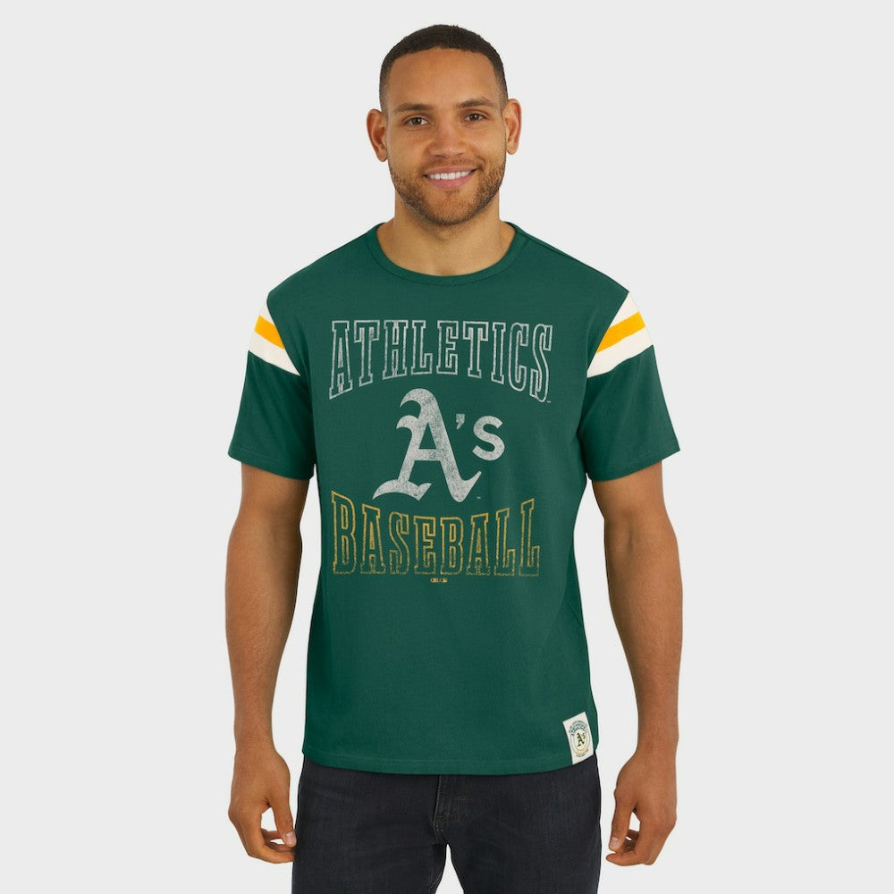 Green Athletics Darius Rucker Collection by Fanatics Distressed Sleeve Stripe T-Shirt