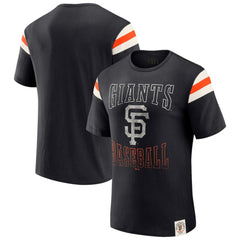 Black San Francisco Giants Darius Rucker Collection by Fanatics Distressed Sleeve Stripe T-Shirt