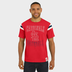 Red St. Louis Cardinals Darius Rucker Collection by Fanatics Distressed Sleeve Stripe T-Shirt