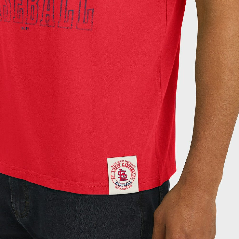 Red St. Louis Cardinals Darius Rucker Collection by Fanatics Distressed Sleeve Stripe T-Shirt
