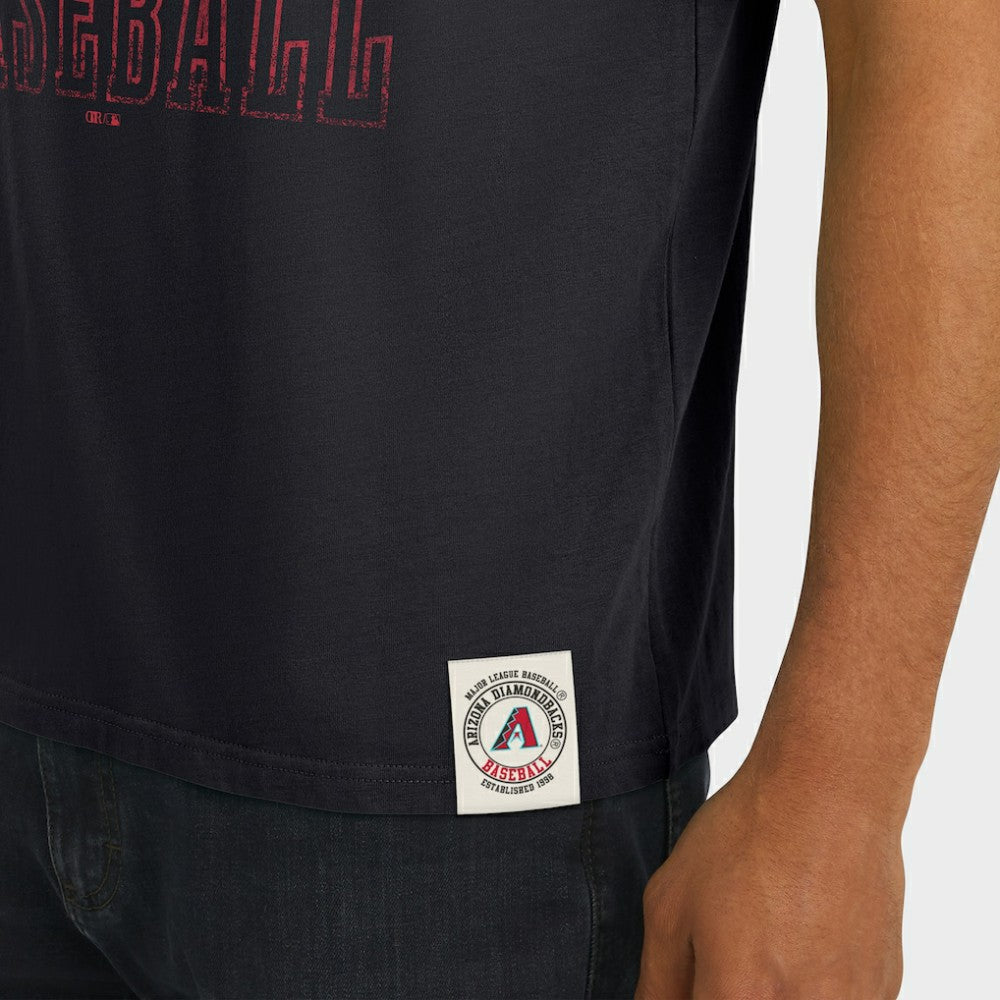 Black Arizona Diamondbacks Darius Rucker Collection by Fanatics Distressed Sleeve Stripe T-Shirt