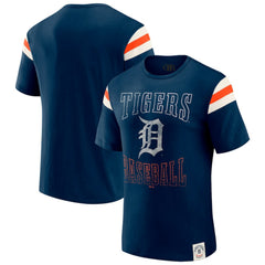 Navy Detroit Tigers Darius Rucker Collection by Fanatics Distressed Sleeve Stripe T-Shirt