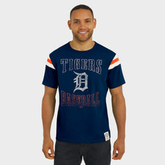 Navy Detroit Tigers Darius Rucker Collection by Fanatics Distressed Sleeve Stripe T-Shirt