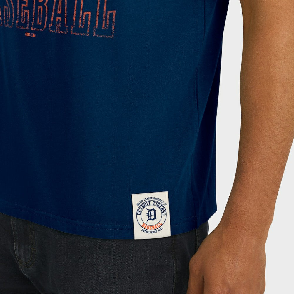 Navy Detroit Tigers Darius Rucker Collection by Fanatics Distressed Sleeve Stripe T-Shirt