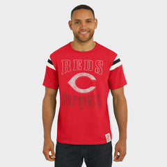 Red Cincinnati Reds Darius Rucker Collection by Fanatics Distressed Sleeve Stripe T-Shirt