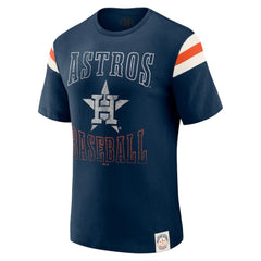 Navy Houston Astros Darius Rucker Collection by Fanatics Distressed Sleeve Stripe T-Shirt