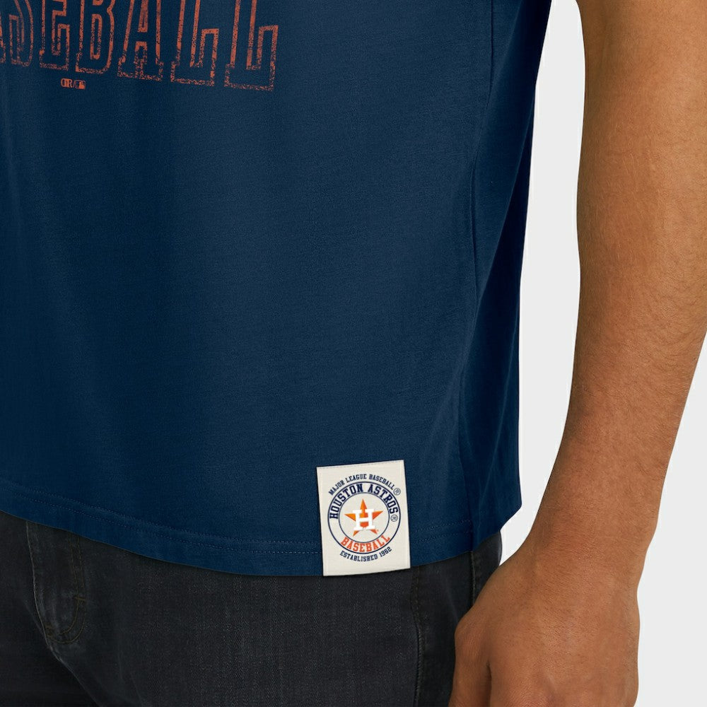 Navy Houston Astros Darius Rucker Collection by Fanatics Distressed Sleeve Stripe T-Shirt
