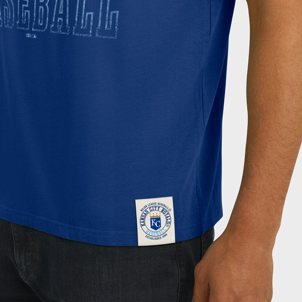 Royal Kansas City Royals Darius Rucker Collection by Fanatics Distressed Sleeve Stripe T-Shirt
