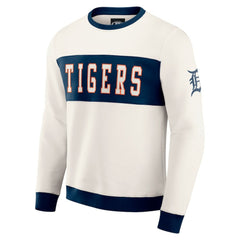 Cream Detroit Tigers Darius Rucker Collection by Fanatics Colorblock Crewneck Sweatshirt