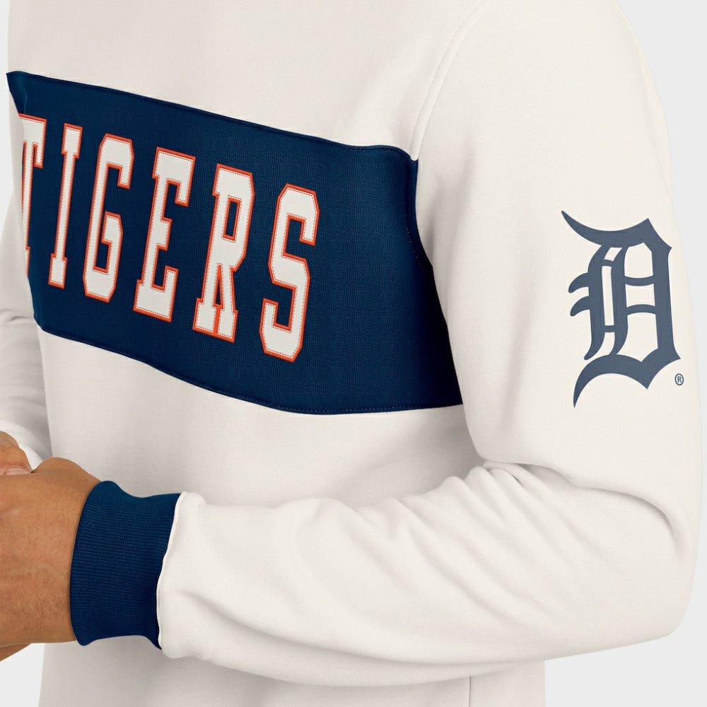 Cream Detroit Tigers Darius Rucker Collection by Fanatics Colorblock Crewneck Sweatshirt