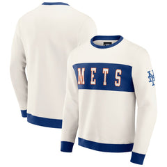 Cream New York Mets Darius Rucker Collection by Fanatics Colorblock Crewneck Sweatshirt