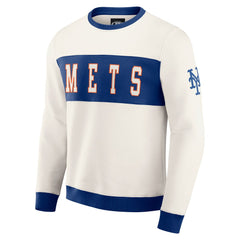 Cream New York Mets Darius Rucker Collection by Fanatics Colorblock Crewneck Sweatshirt