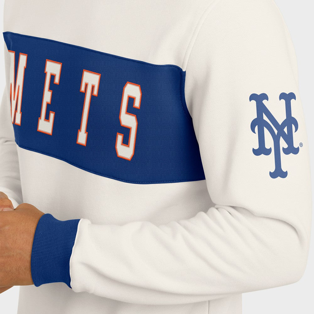 Cream New York Mets Darius Rucker Collection by Fanatics Colorblock Crewneck Sweatshirt