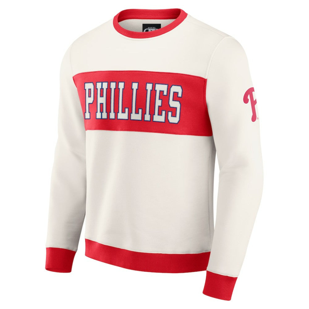 Cream Philadelphia Phillies Darius Rucker Collection by Fanatics Colorblock Crewneck Sweatshirt