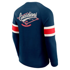 Navy Cleveland Guardians Darius Rucker Collection by Fanatics Waffle-Knit Raglan Long Sleeve Henley T-Shirt