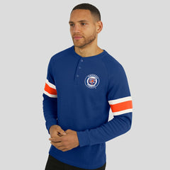 Blue Detroit Tigers Darius Rucker Collection by Fanatics Waffle-Knit Raglan Long Sleeve Henley T-Shirt