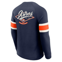 Navy Houston Astros Darius Rucker Collection by Fanatics Waffle-Knit Raglan Long Sleeve Henley T-Shirt