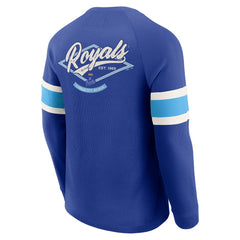 Royal Kansas City Royals Darius Rucker Collection by Fanatics Waffle-Knit Raglan Long Sleeve Henley T-Shirt