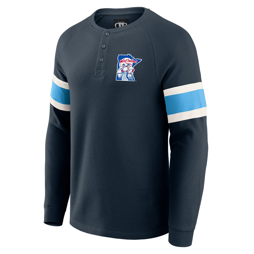Navy Minnesota Twins Darius Rucker Collection by Fanatics Waffle-Knit Raglan Long Sleeve Henley T-Shirt