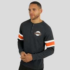Black San Francisco Giants Darius Rucker Collection by Fanatics Waffle-Knit Raglan Long Sleeve Henley T-Shirt