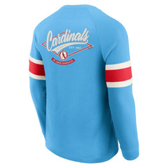 Light Blue St. Louis Cardinals Darius Rucker Collection by Fanatics Waffle-Knit Raglan Long Sleeve Henley T-Shirt