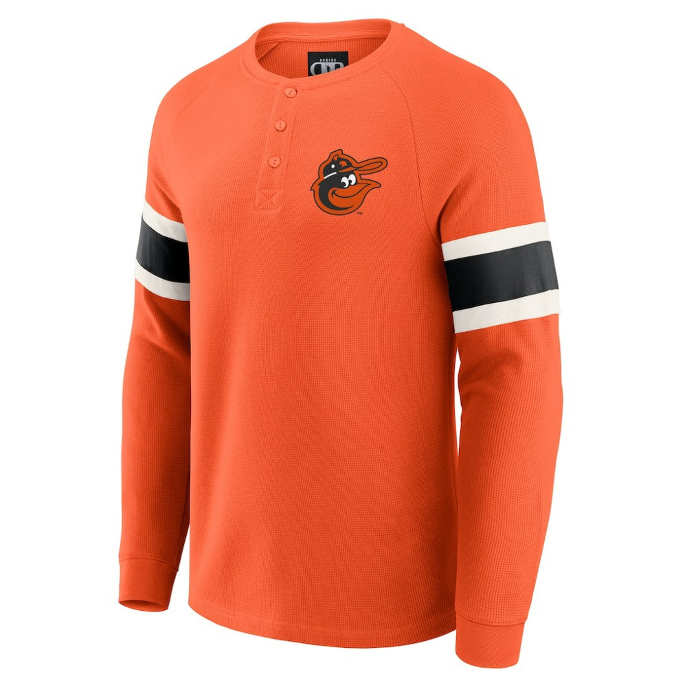 Orange Baltimore Orioles Darius Rucker Collection by Fanatics Waffle-Knit Raglan Long Sleeve Henley T-Shirt