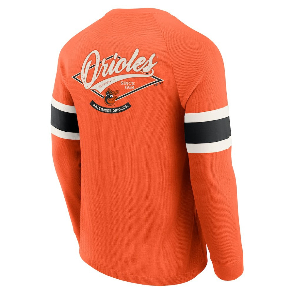 Orange Baltimore Orioles Darius Rucker Collection by Fanatics Waffle-Knit Raglan Long Sleeve Henley T-Shirt