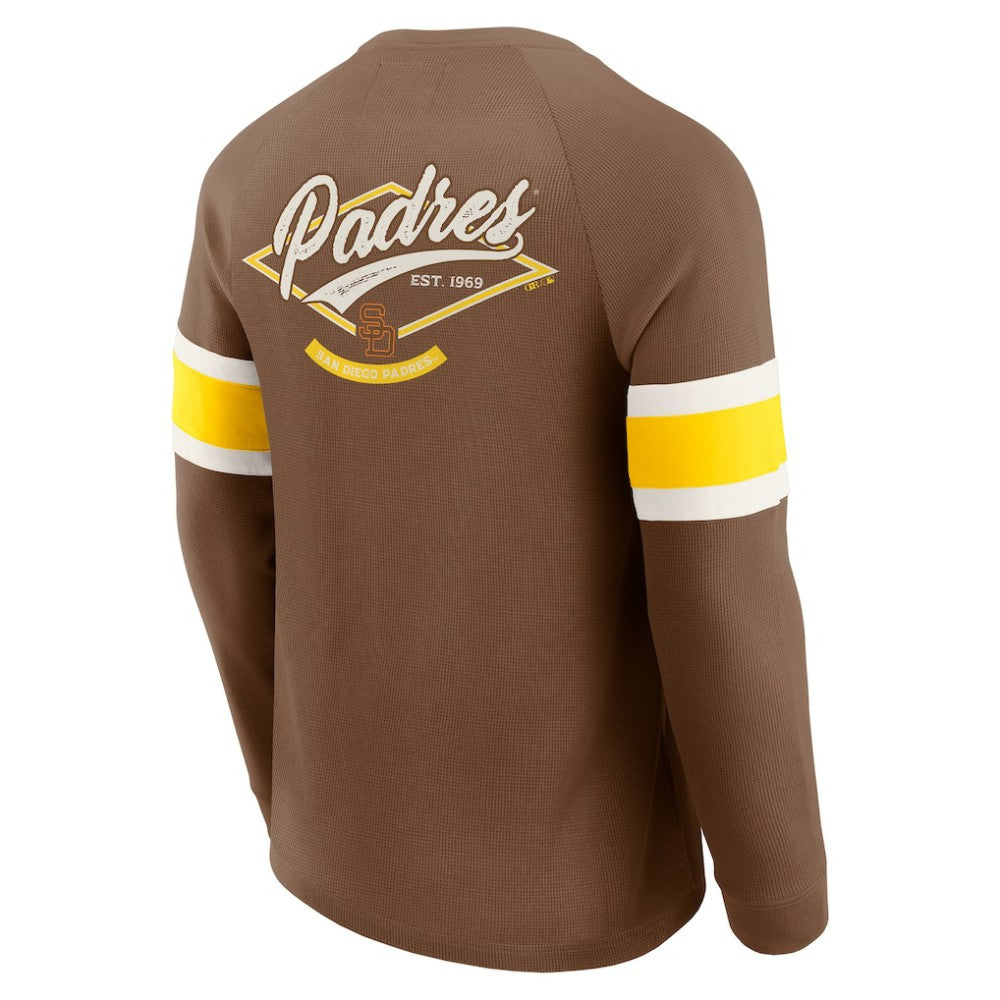 Brown San Diego Padres Darius Rucker Collection by Fanatics Waffle-Knit Raglan Long Sleeve Henley T-Shirt