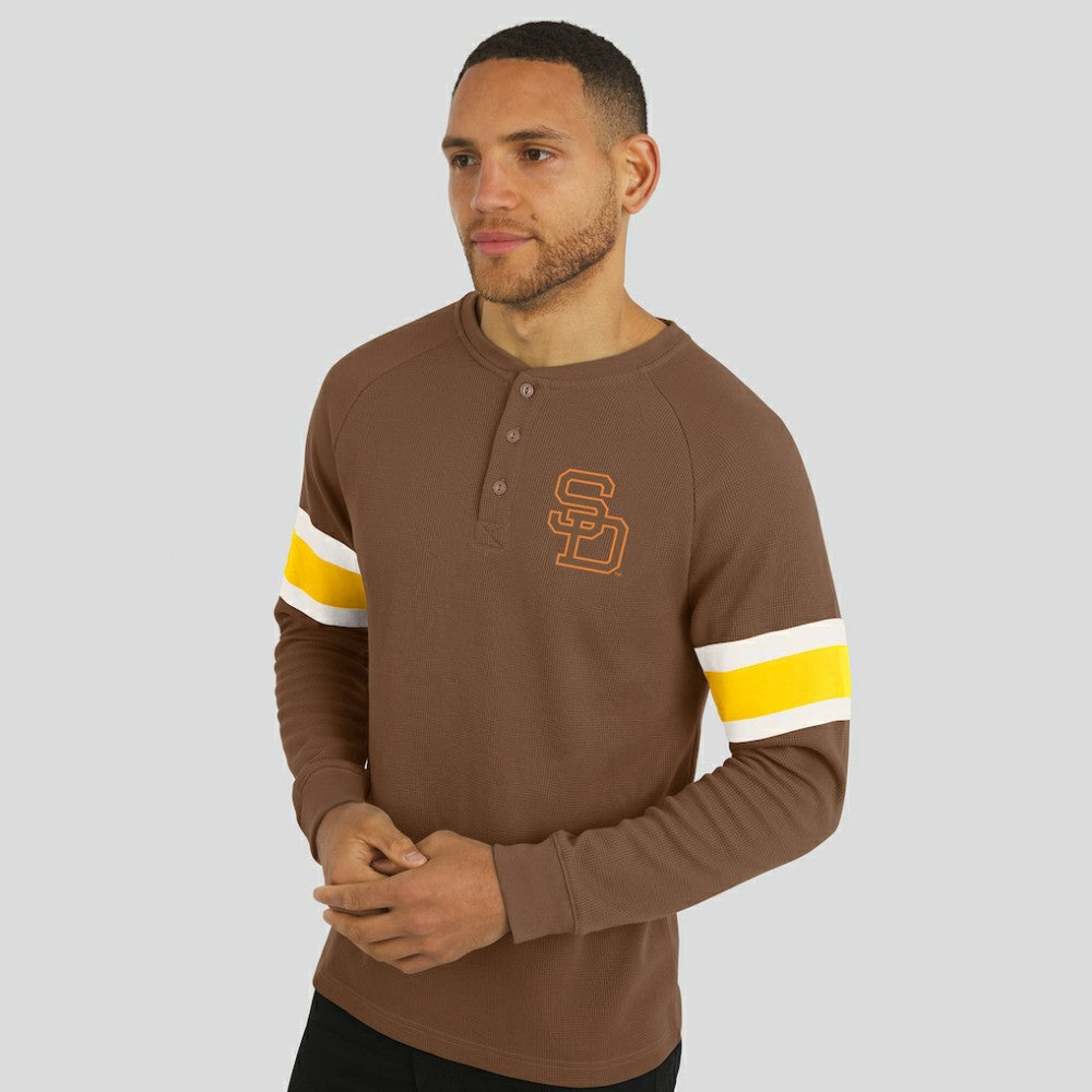 Brown San Diego Padres Darius Rucker Collection by Fanatics Waffle-Knit Raglan Long Sleeve Henley T-Shirt