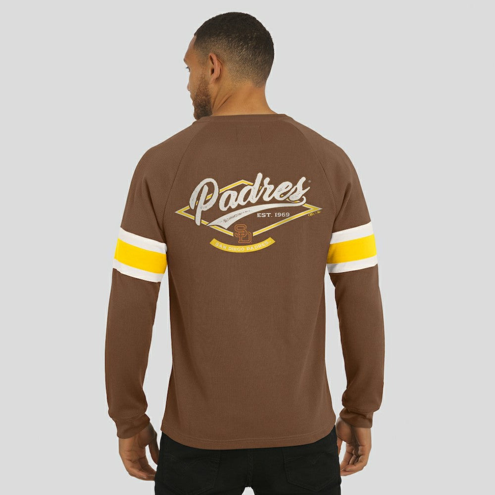 Brown San Diego Padres Darius Rucker Collection by Fanatics Waffle-Knit Raglan Long Sleeve Henley T-Shirt