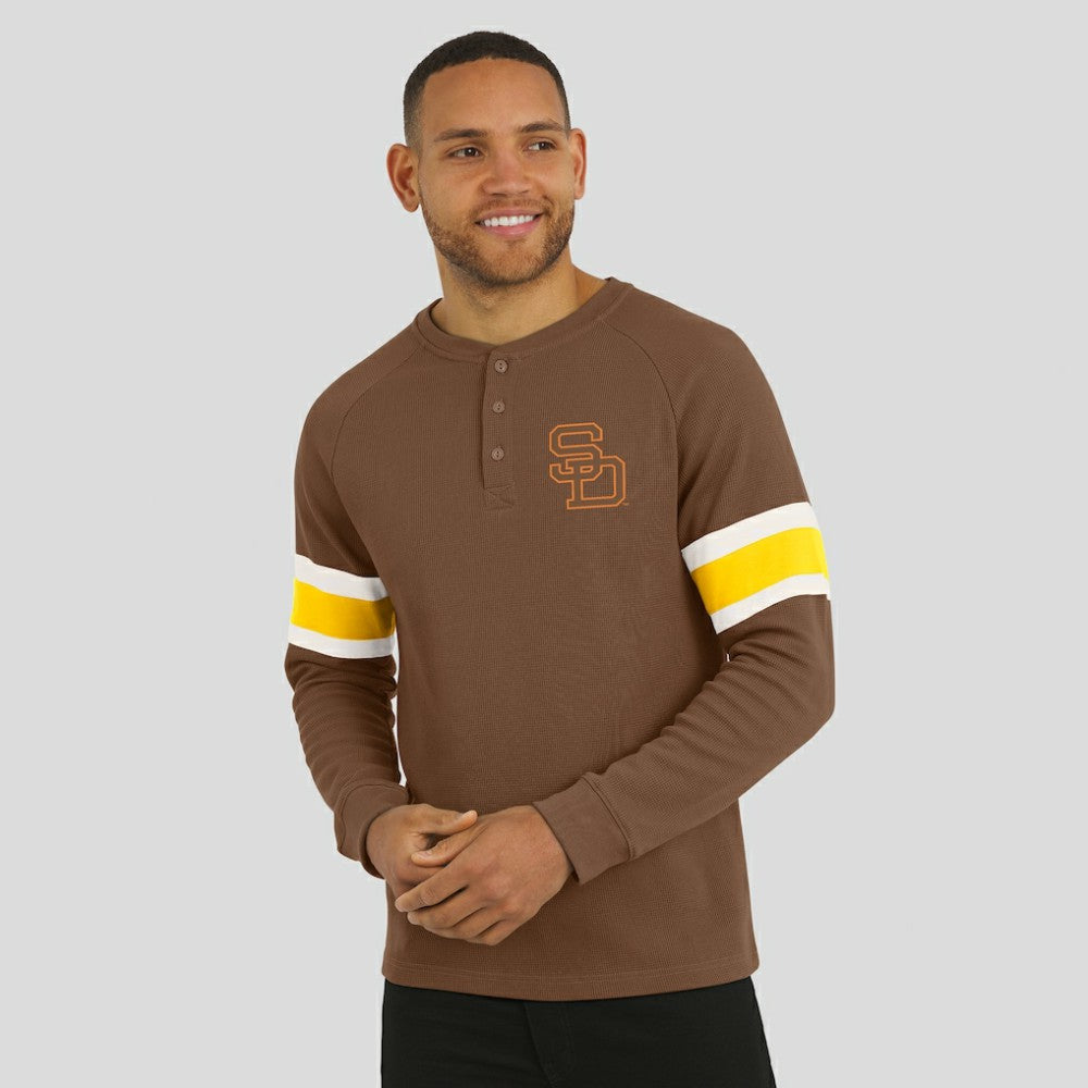 Brown San Diego Padres Darius Rucker Collection by Fanatics Waffle-Knit Raglan Long Sleeve Henley T-Shirt