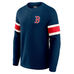 Navy Boston Red Sox Darius Rucker Collection by Fanatics Waffle-Knit Raglan Long Sleeve Henley T-Shirt