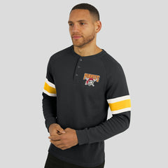 Black Pittsburgh Pirates Darius Rucker Collection by Fanatics Waffle-Knit Raglan Long Sleeve Henley T-Shirt