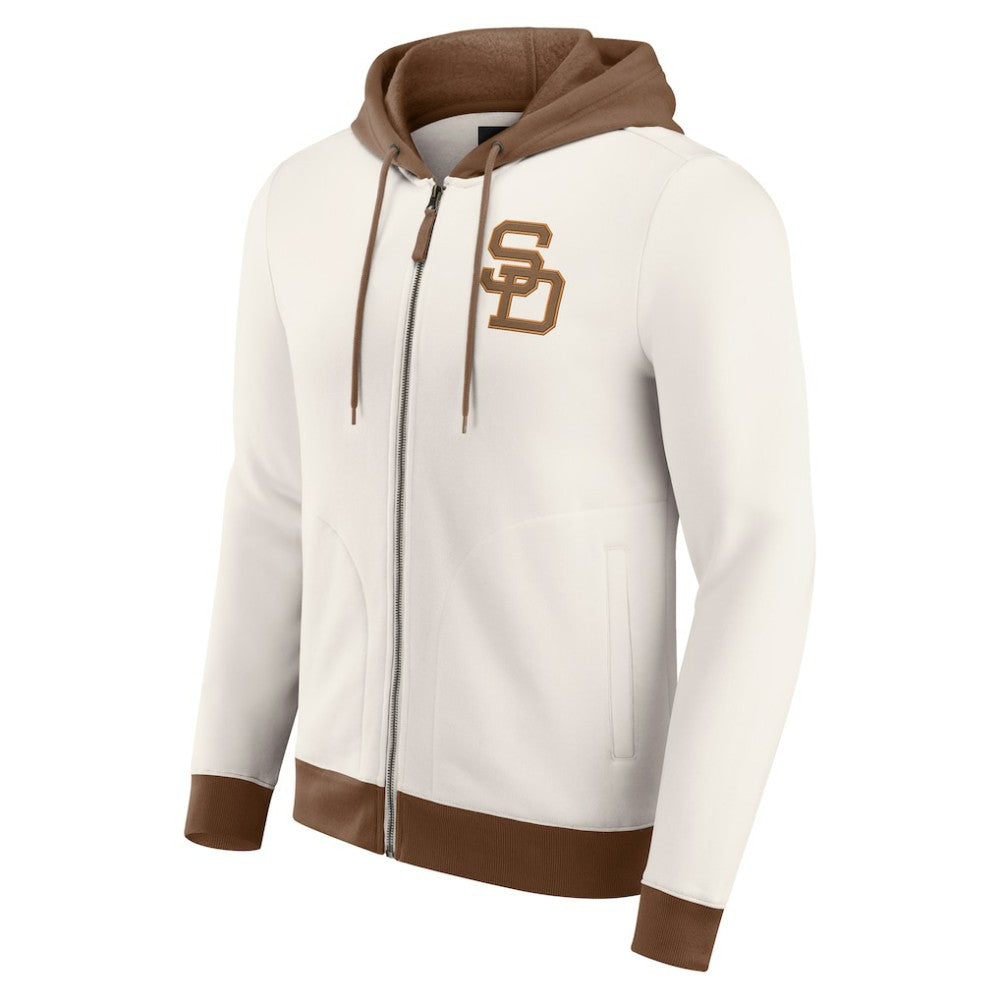 Cream San Diego Padres Darius Rucker Collection by Fanatics Men's Polar Fleece Full-Zip Hoodie