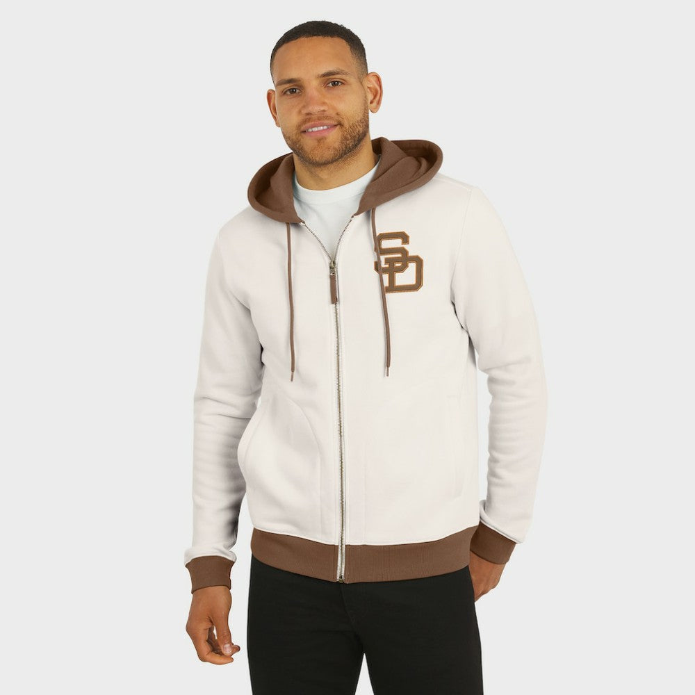 Cream San Diego Padres Darius Rucker Collection by Fanatics Men's Polar Fleece Full-Zip Hoodie