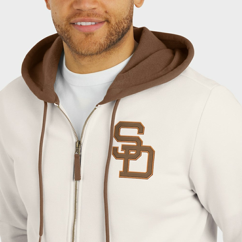 Cream San Diego Padres Darius Rucker Collection by Fanatics Men's Polar Fleece Full-Zip Hoodie