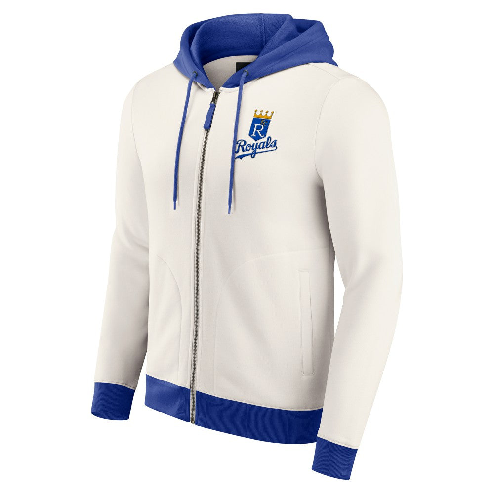Cream Kansas City Royals Darius Rucker Collection by Fanatics Men's Polar Fleece Full-Zip Hoodie