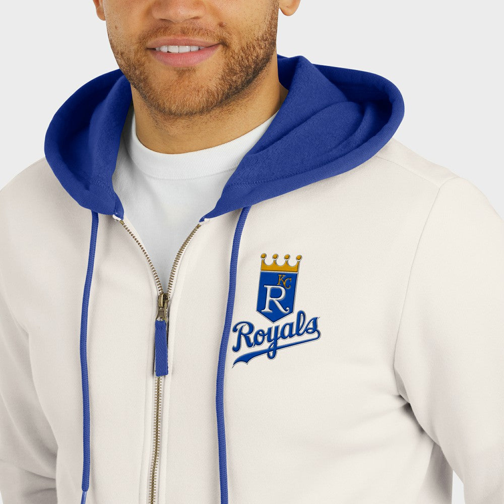 Cream Kansas City Royals Darius Rucker Collection by Fanatics Men's Polar Fleece Full-Zip Hoodie