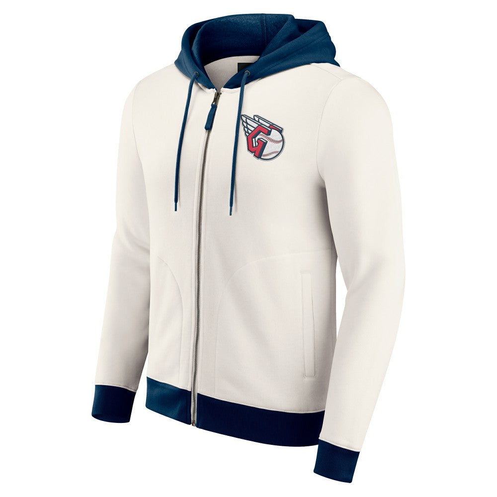 Cream Cleveland Guardians Darius Rucker Collection by Fanatics Men's Polar Fleece Full-Zip Hoodie