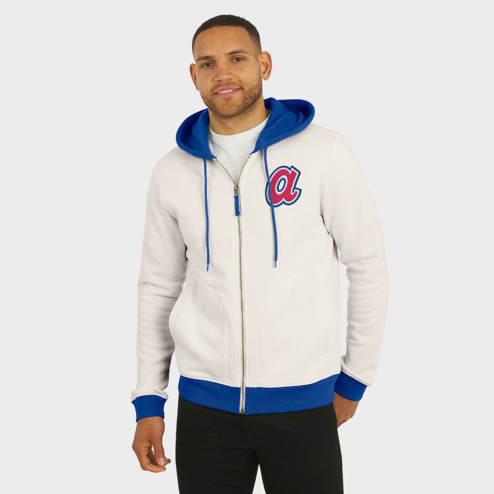Cream Atlanta Braves Darius Rucker Collection by Fanatics Men's Polar Fleece Full-Zip Hoodie