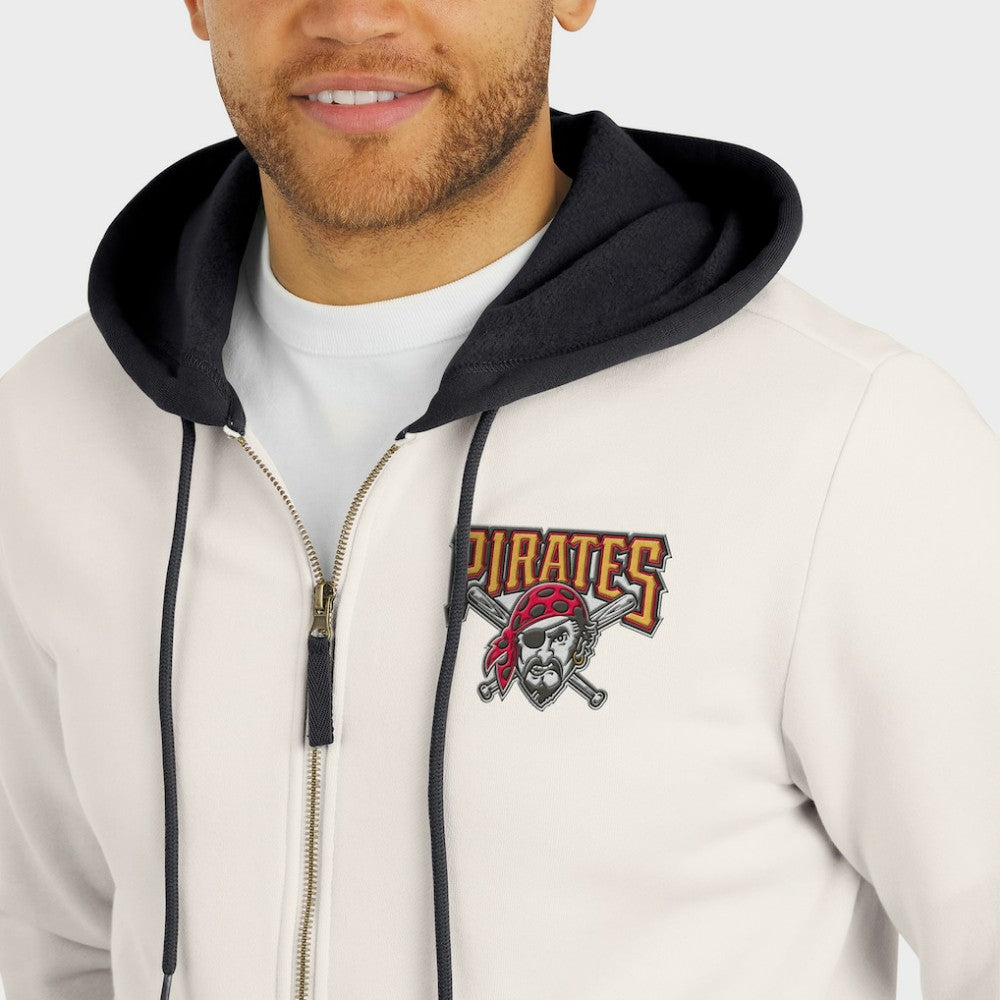 Cream Pittsburgh Pirates Darius Rucker Collection by Fanatics Men's Polar Fleece Full-Zip Hoodie