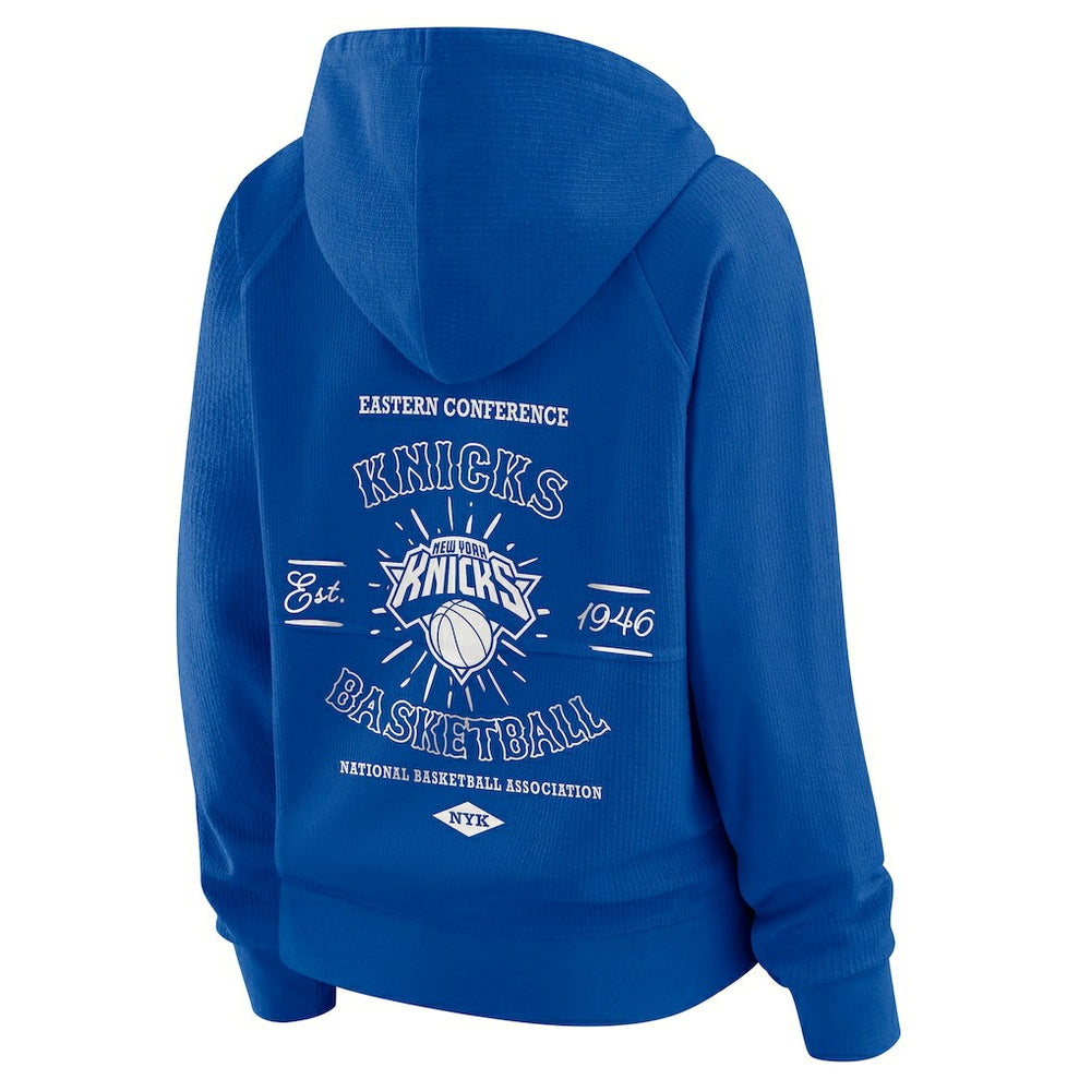 New York Knicks WEAR by Erin Andrews Women's Vintage Full-Zip Raglan Hoodie