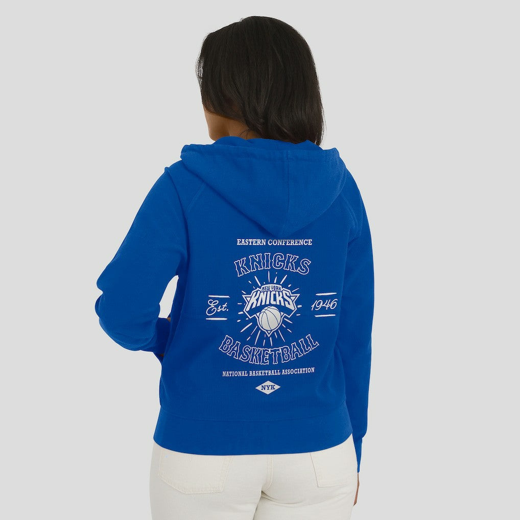 New York Knicks WEAR by Erin Andrews Women's Vintage Full-Zip Raglan Hoodie