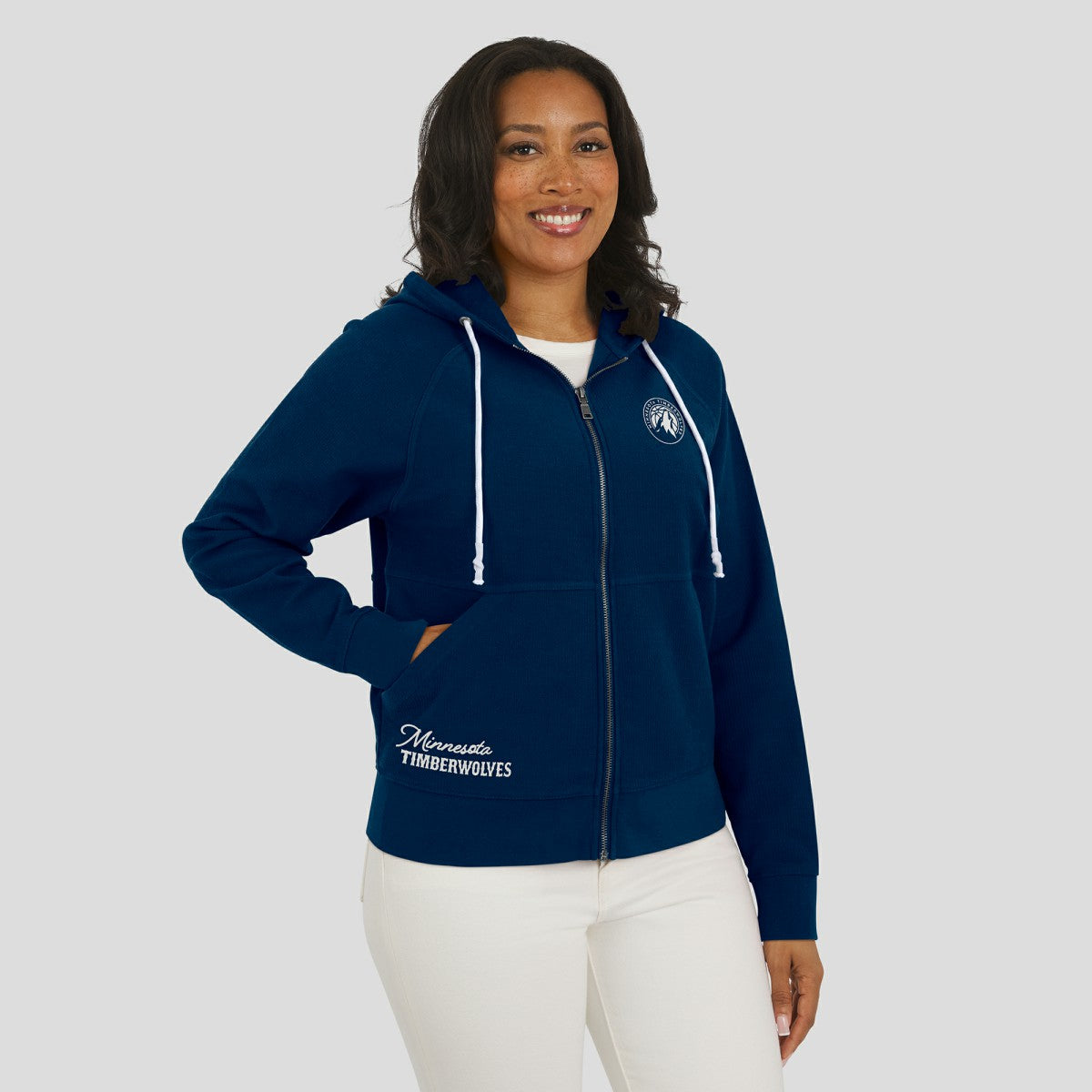 Minnesota Timberwolves WEAR by Erin Andrews Women's Vintage Full-Zip Raglan Hoodie