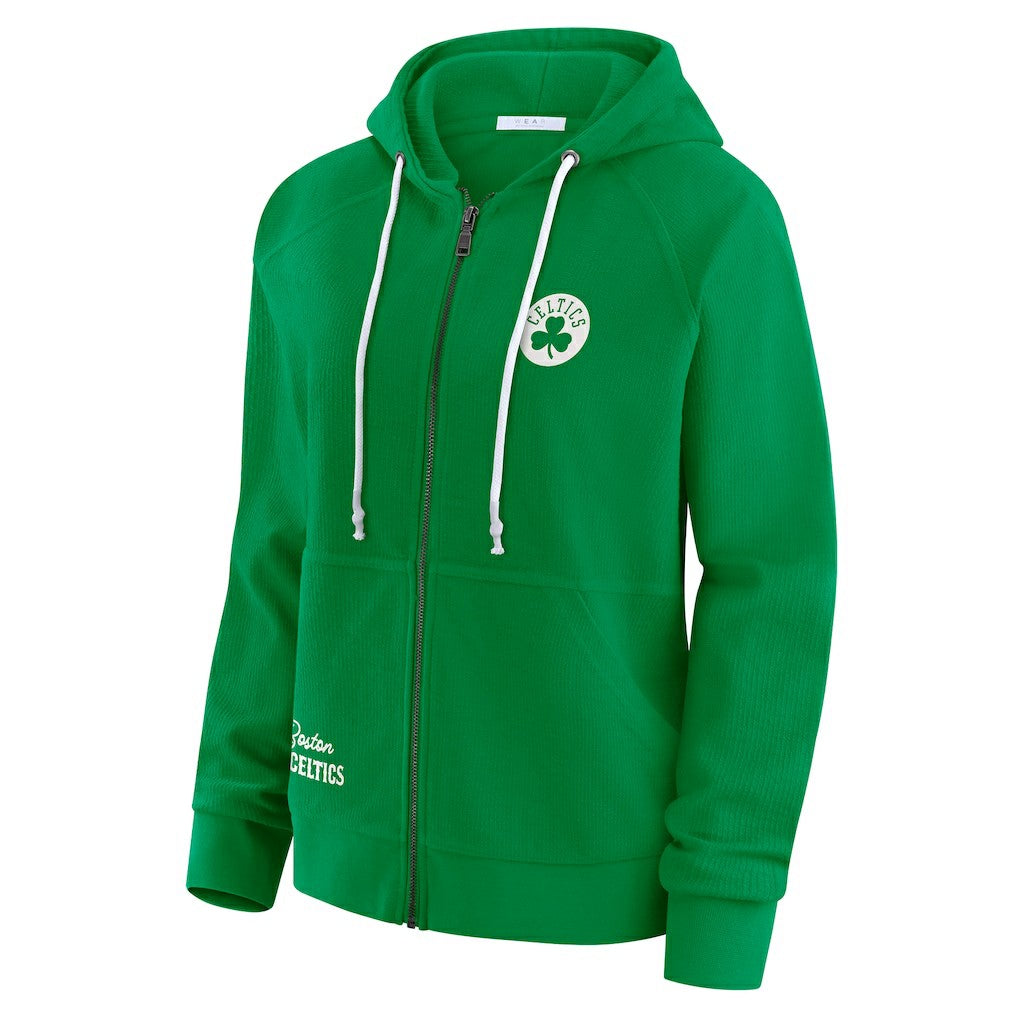 Boston Celtics WEAR by Erin Andrews Women's Vintage Full-Zip Raglan Hoodie