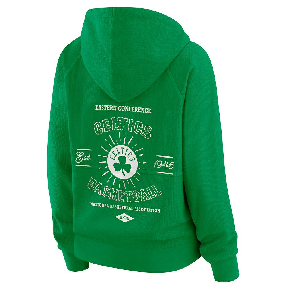 Boston Celtics WEAR by Erin Andrews Women's Vintage Full-Zip Raglan Hoodie