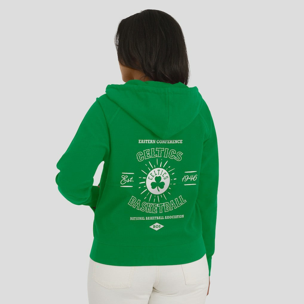 Boston Celtics WEAR by Erin Andrews Women's Vintage Full-Zip Raglan Hoodie